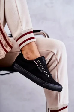 Niskie Damskie Materiałowe Trampki Big Star KK274004 Czarne