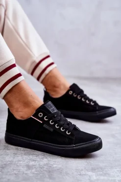 Niskie Damskie Materiałowe Trampki Big Star KK274004 Czarne