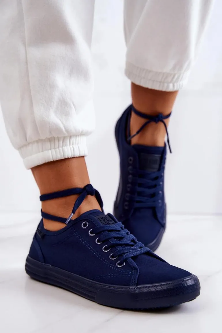 Niskie Damskie Tenisówki Big Star JJ274067 Granatowe