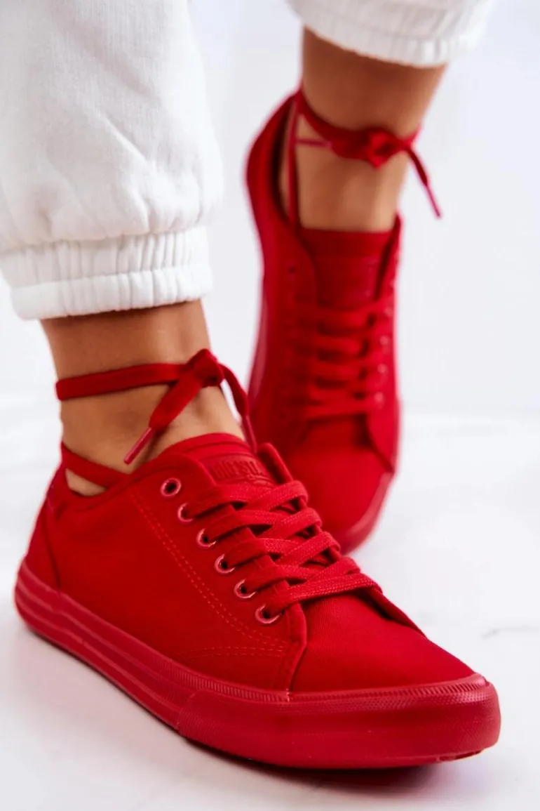 Niskie Damskie Tenisówki Big Star JJ274068 Czerwone