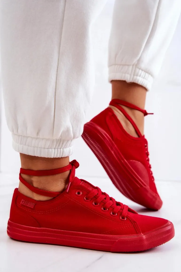 Niskie Damskie Tenisówki Big Star JJ274068 Czerwone