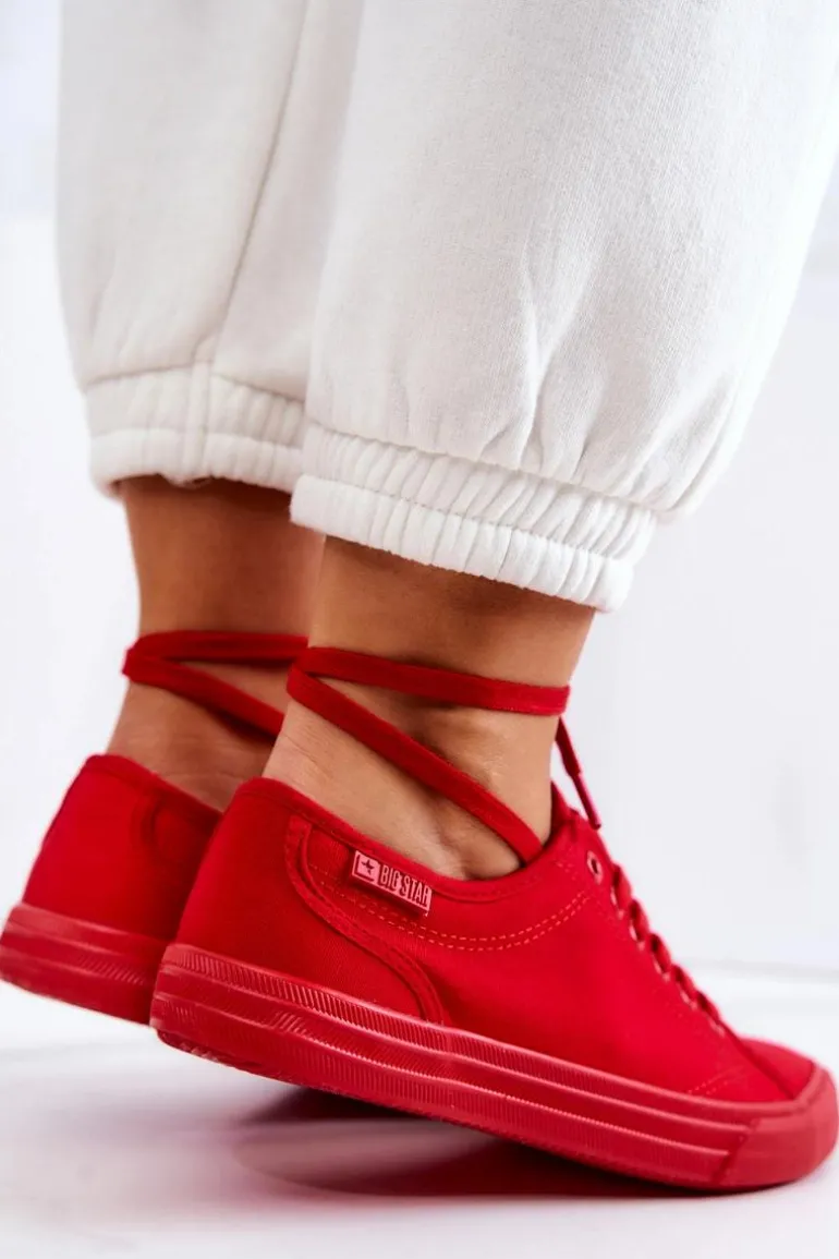 Niskie Damskie Tenisówki Big Star JJ274068 Czerwone