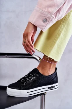 Niskie Damskie Trampki Big Star KK274015 Czarne