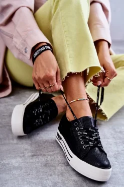 Niskie Damskie Trampki Big Star KK274015 Czarne