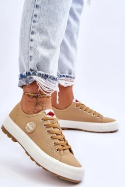 Niskie Damskie Trampki Na Platformie Lee Cooper LCW-23-44-1655L Beżowe