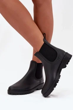 Niskie Kalosze Damskie Matowe Czarne Birella