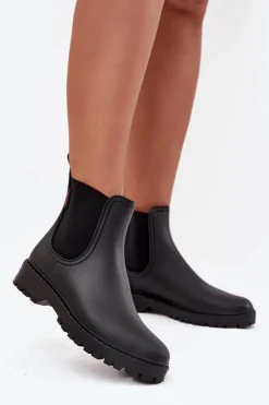 Niskie Kalosze Damskie Matowe Czarne Birella