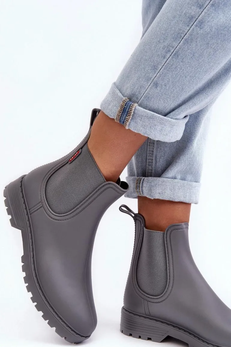 Niskie Kalosze Damskie Szare Birella