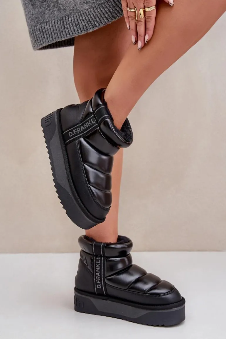 Niskie Śniegowce Na Grubej Podeszwie D.Franklin DFSH371011 Czarne