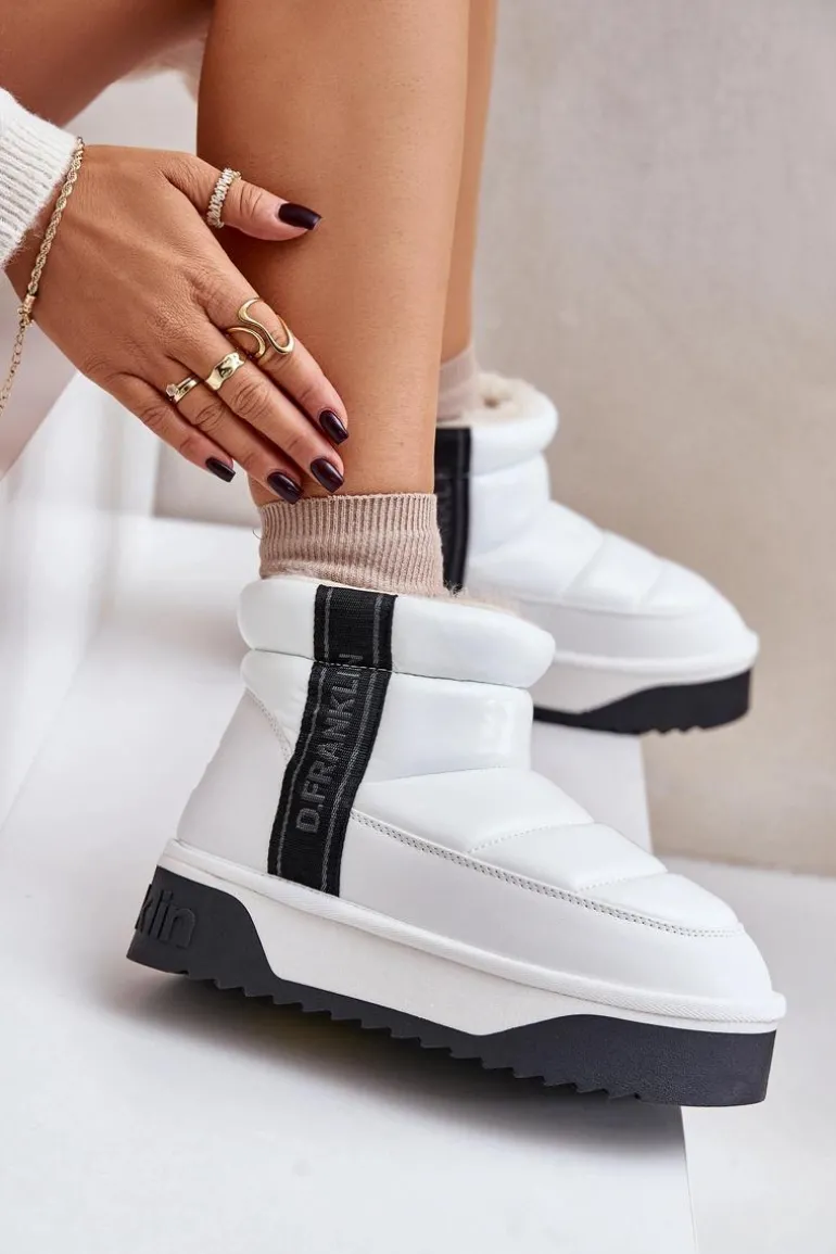 Niskie Śniegowce Na Grubej Podeszwie D.Franklin DFSH371011 Białe