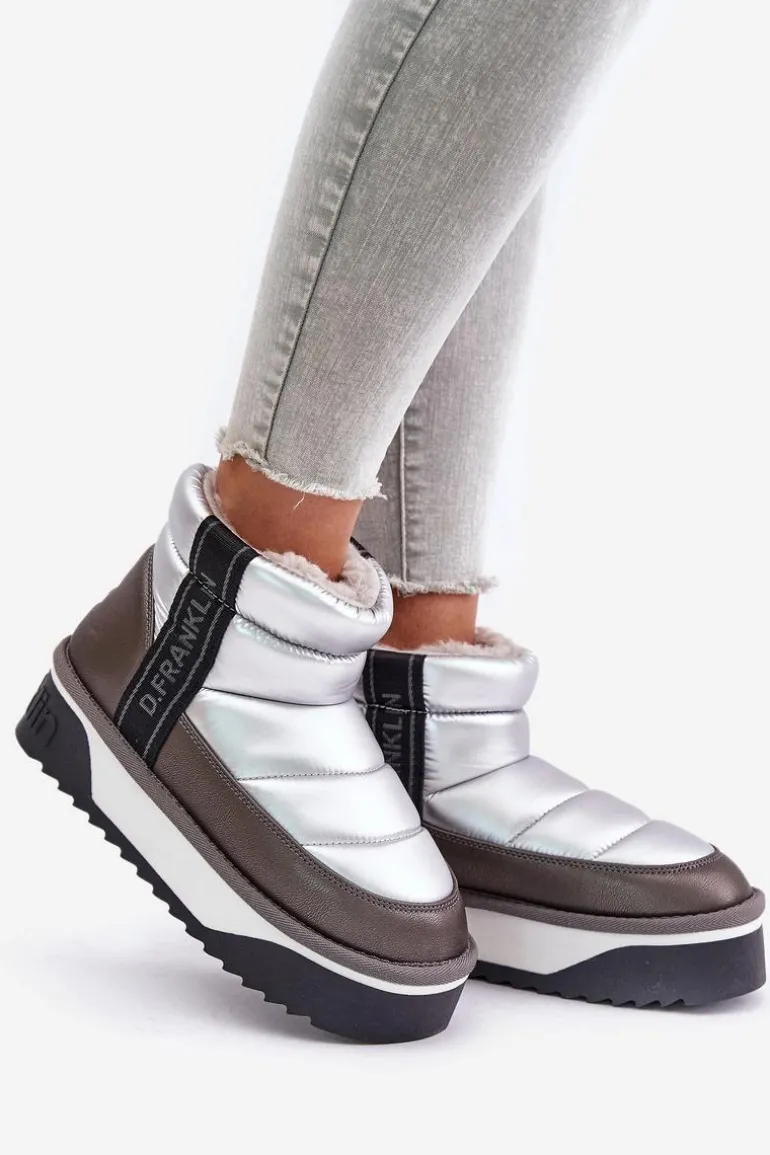 Niskie Śniegowce Na Grubej Podeszwie D.Franklin DFSH371010 Srebrne
