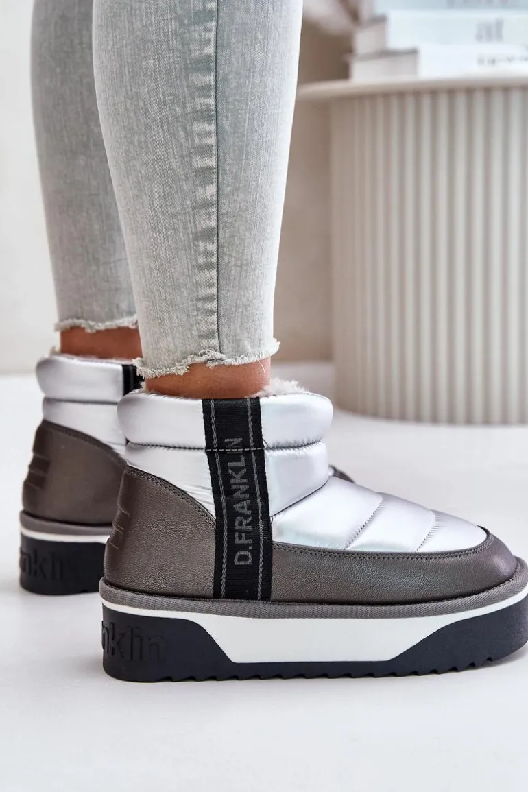 Niskie Śniegowce Na Grubej Podeszwie D.Franklin DFSH371010 Srebrne