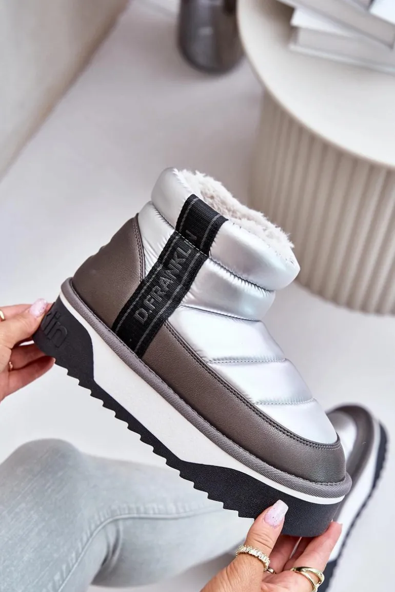 Niskie Śniegowce Na Grubej Podeszwie D.Franklin DFSH371010 Srebrne