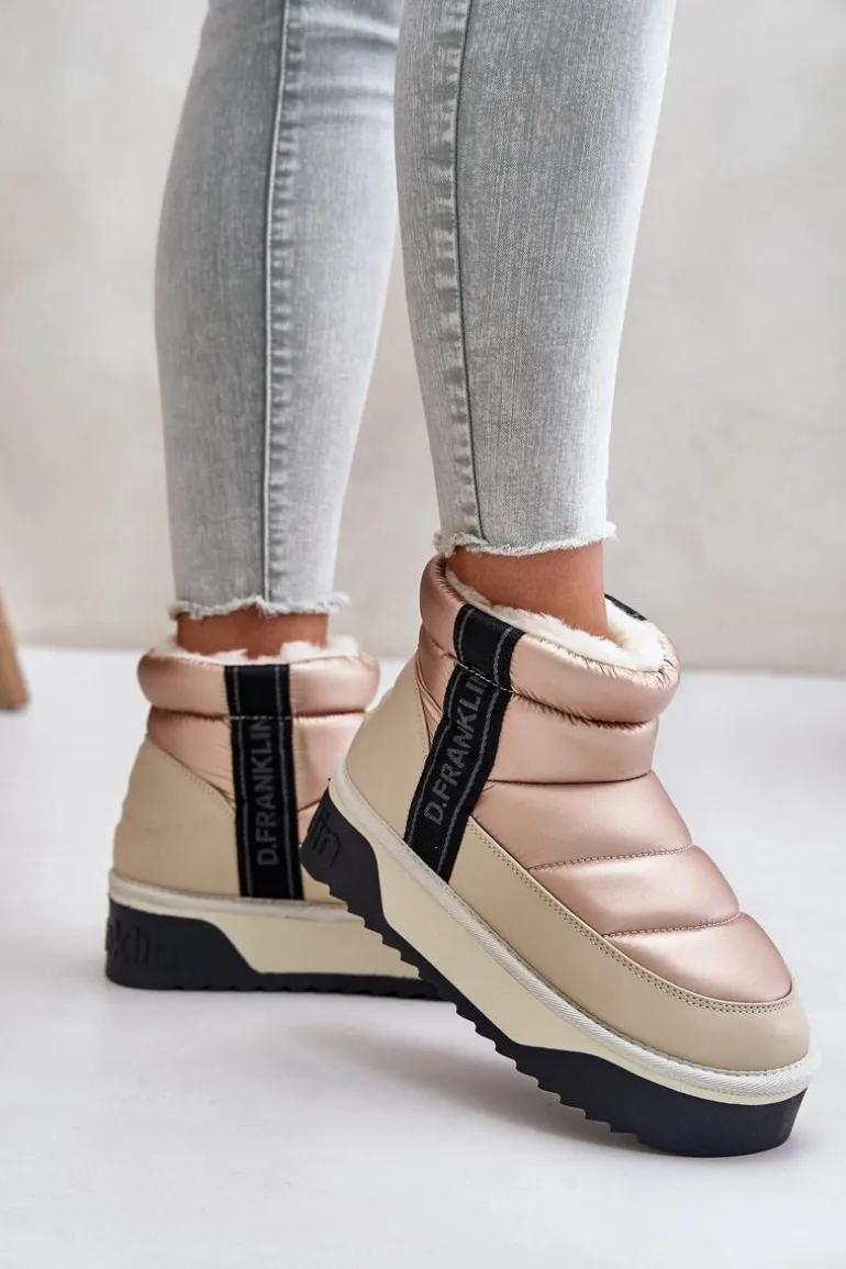 Niskie Śniegowce Na Grubej Podeszwie D.Franklin DFSH371010 Beżowe
