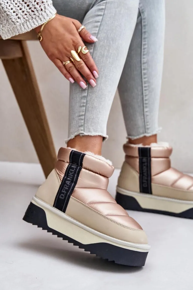 Niskie Śniegowce Na Grubej Podeszwie D.Franklin DFSH371010 Beżowe