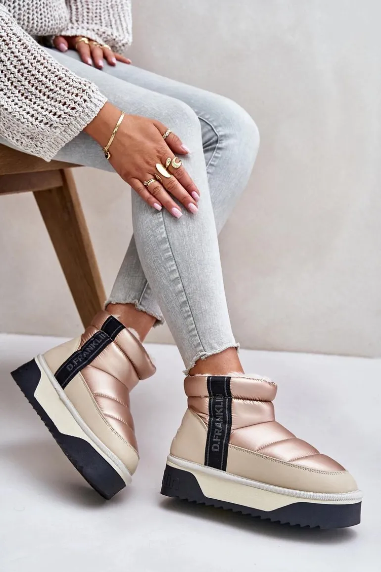 Niskie Śniegowce Na Grubej Podeszwie D.Franklin DFSH371010 Beżowe