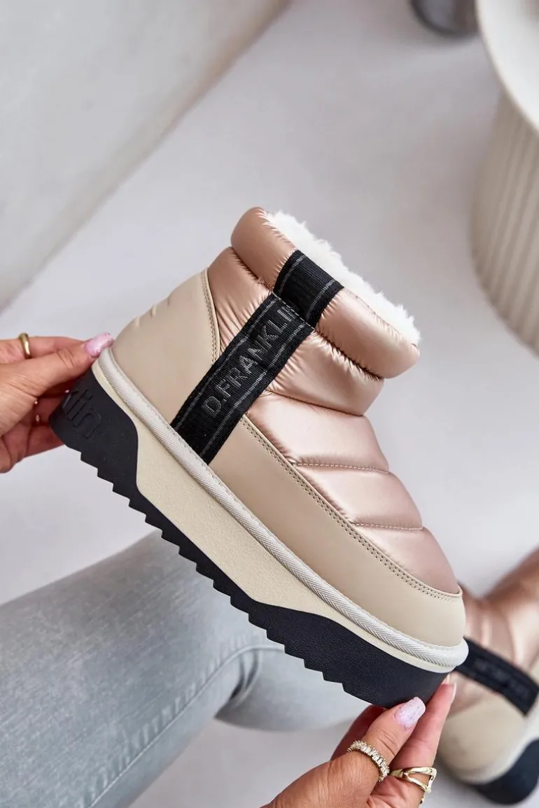 Niskie Śniegowce Na Grubej Podeszwie D.Franklin DFSH371010 Beżowe