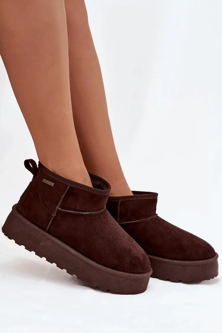 Niskie Śniegowce Na Platformie Big Star OO274A101 Czekoladowe