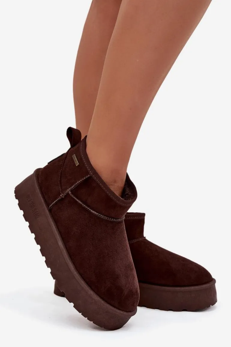 Niskie Śniegowce Na Platformie Big Star OO274A101 Czekoladowe