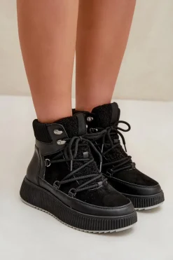 Niskie Śniegowce Na Platformie Czarne Naliora