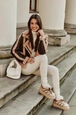 Niskie Śniegowce Na Platformie Z Futerkiem D.Franklin DFSH370011 Beżowe