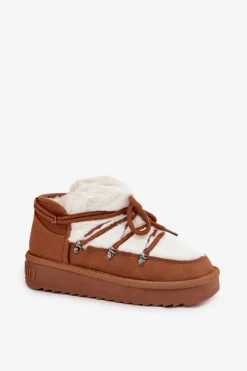 Niskie Śniegowce Na Platformie Z Futerkiem D.Franklin DFSH370011 Camel