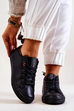 Niskie Skórzane Tenisówki Big Star JJ274006 Czarne