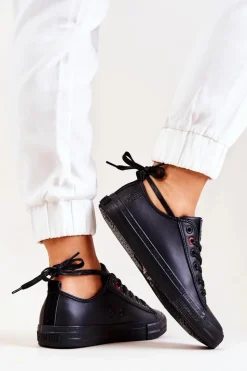 Niskie Skórzane Tenisówki Big Star JJ274006 Czarne