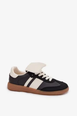 Niskie Sneakersy Damskie Z Wywiniętym Językiem Czarne Ardira