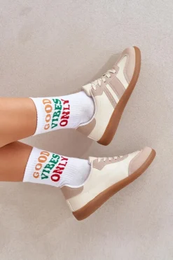 Niskie Sneakersy Damskie Z Eko Skóry Beżowe Nonalorin