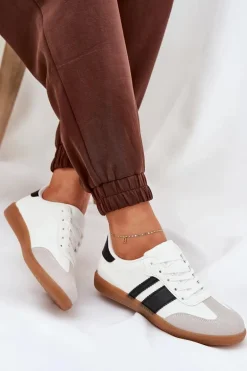 Niskie Sneakersy Damskie Z Eko Skóry Białe Nonalorin