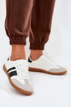 Niskie Sneakersy Damskie Z Eko Skóry Białe Nonalorin