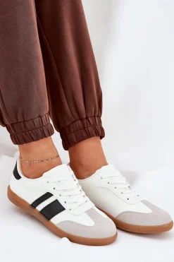 Niskie Sneakersy Damskie Z Eko Skóry Białe Nonalorin