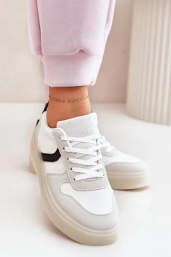 Niskie Sneakersy Damskie Na Platformie Białe Telmira