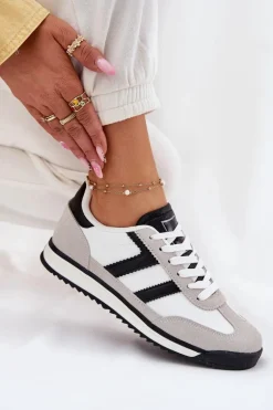 Niskie Sneakersy Damskie Białe Rulaana