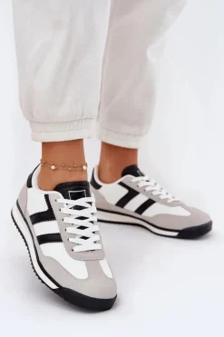 Niskie Sneakersy Damskie Białe Rulaana