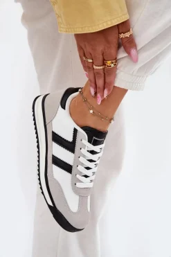 Niskie Sneakersy Damskie Białe Rulaana