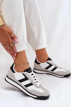 Niskie Sneakersy Damskie Białe Rulaana