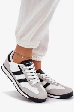 Niskie Sneakersy Damskie Białe Rulaana