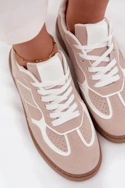 Niskie Sneakersy Damskie Beżowe Brenelle