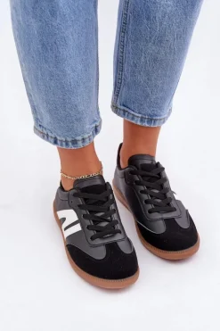 Niskie Sneakersy Damskie Z Eko Skóry Czarne Navidemi