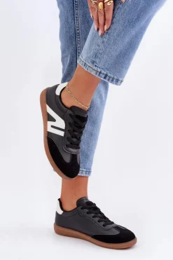 Niskie Sneakersy Damskie Z Eko Skóry Czarne Navidemi