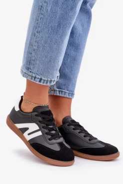 Niskie Sneakersy Damskie Z Eko Skóry Czarne Navidemi