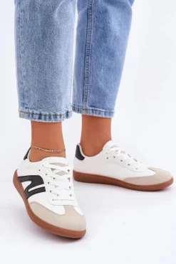 Niskie Sneakersy Damskie Z Eko Skóry Biało-Czarne Navidemi