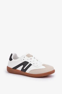 Niskie Sneakersy Damskie Z Eko Skóry Biało-Czarne Navidemi
