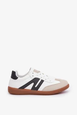 Niskie Sneakersy Damskie Z Eko Skóry Biało-Czarne Navidemi