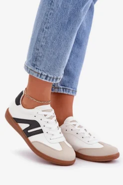 Niskie Sneakersy Damskie Z Eko Skóry Biało-Czarne Navidemi