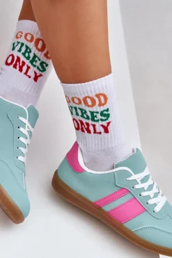 Niskie Sneakersy Damskie Z Eko Skóry Miętowe Nonalorin