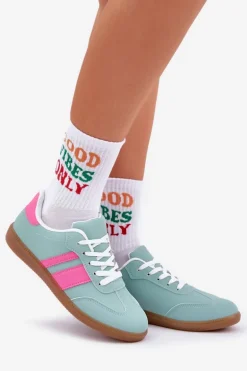 Niskie Sneakersy Damskie Z Eko Skóry Miętowe Nonalorin