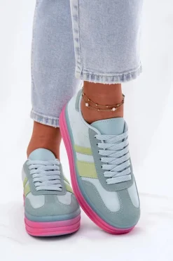 Niskie Sneakersy Na Platformie Niebieskie Ovivene